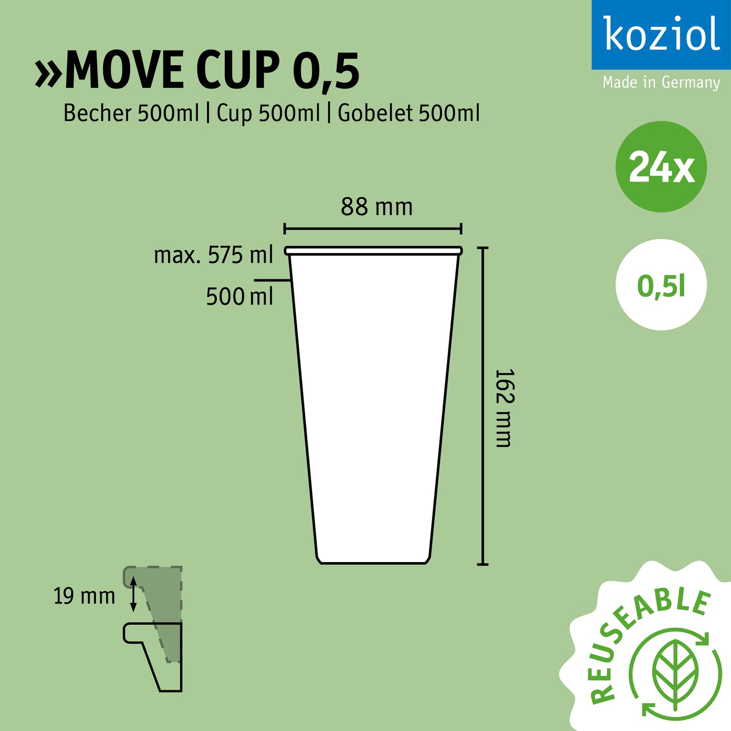 »MOVE CUP 0.5 in a set of 24