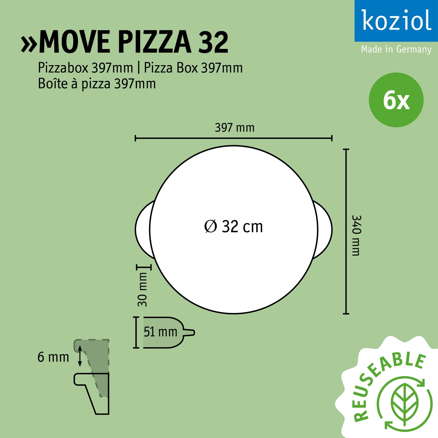 »MOVE PIZZA 32 im 6er-Set