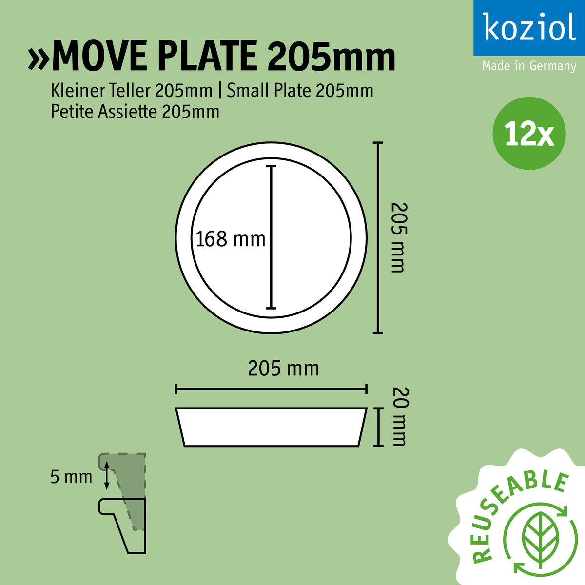 »MOVE PLAQUE 205 par lot de 12