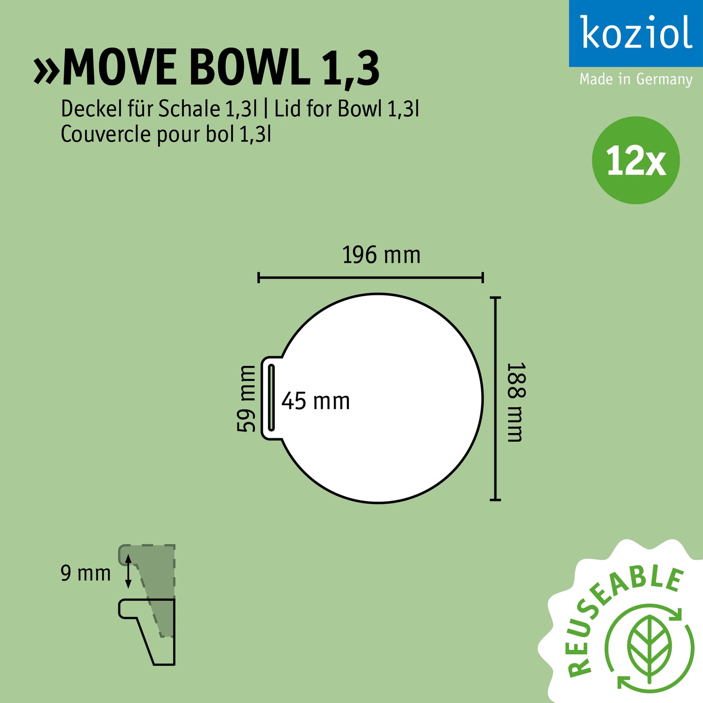 »MOVE LID 1.3 in a set of 12