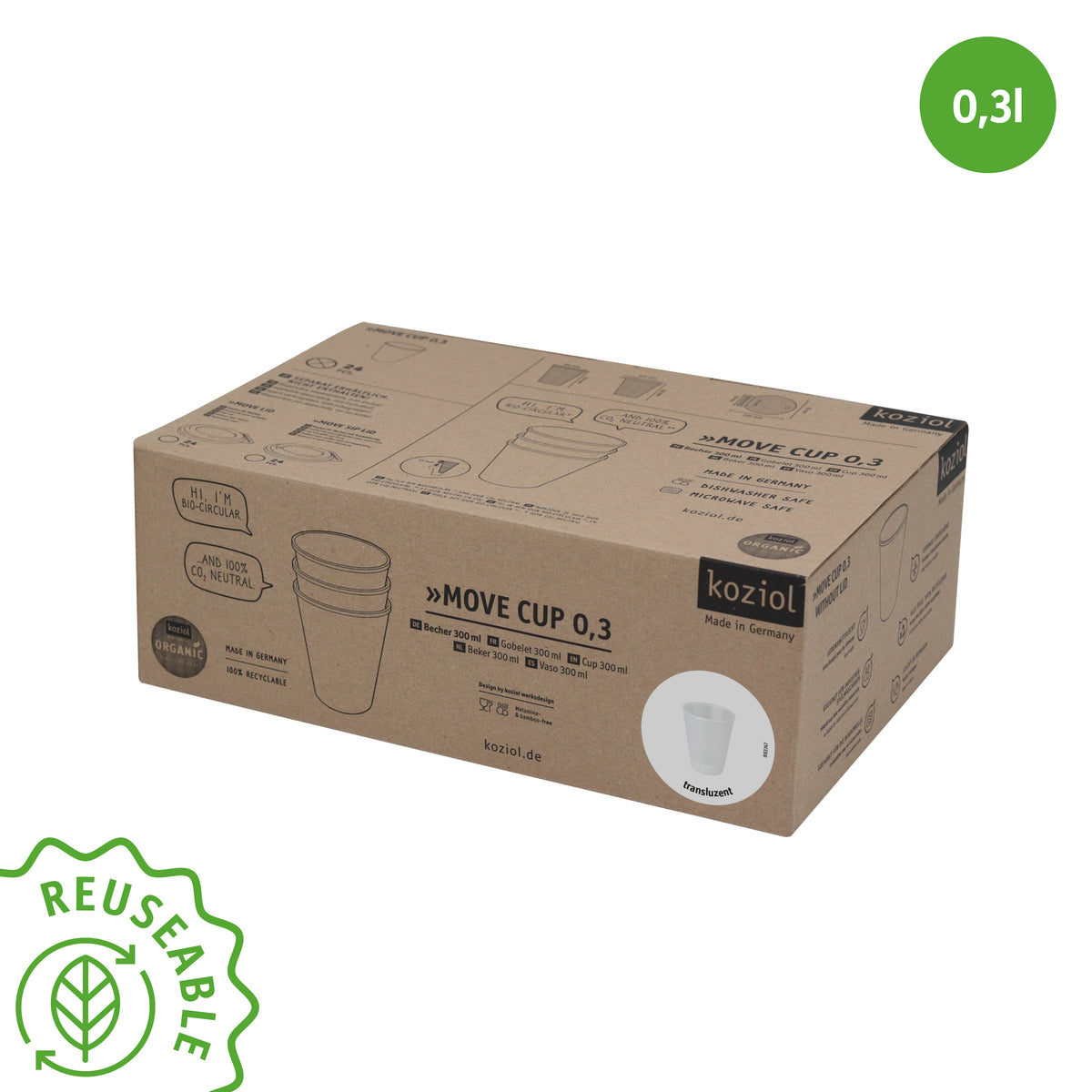Movecup »MOVE CUP 0.3 in a set of 24 – koziol - sustainable food solutions