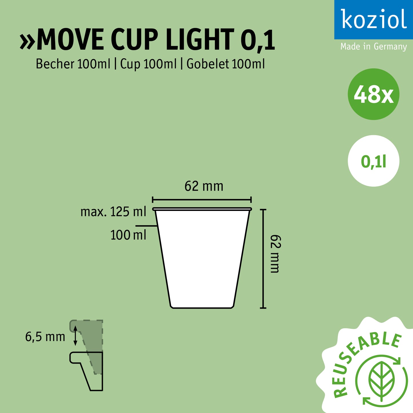 »MOVE CUP LIGHT 0.1 in a set of 48