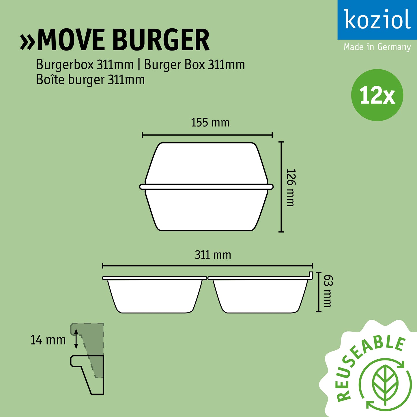 »MOVE BURGER in a set of 12